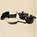 Enamel Cast Iron Cookware Set in 4PCS in Blue Color